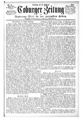Coburger Zeitung Dienstag 21. Februar 1888