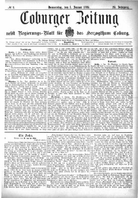 Coburger Zeitung Donnerstag 3. Januar 1889
