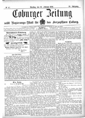 Coburger Zeitung Dienstag 26. Februar 1889