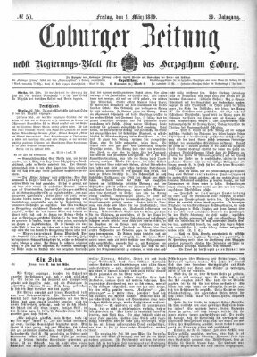 Coburger Zeitung Freitag 1. März 1889