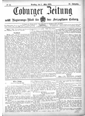 Coburger Zeitung Dienstag 5. März 1889