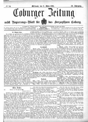 Coburger Zeitung Mittwoch 6. März 1889