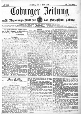Coburger Zeitung Sonntag 5. Mai 1889