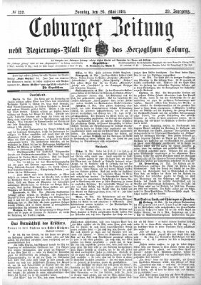 Coburger Zeitung Sonntag 26. Mai 1889