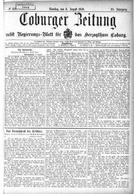 Coburger Zeitung Dienstag 6. August 1889