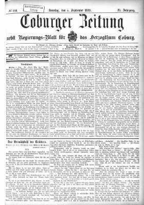 Coburger Zeitung Sonntag 8. September 1889