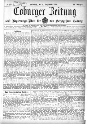 Coburger Zeitung Mittwoch 11. September 1889