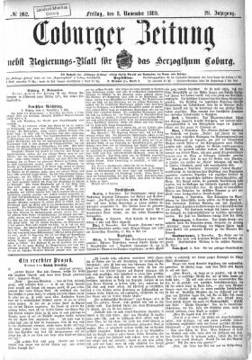 Coburger Zeitung Freitag 8. November 1889