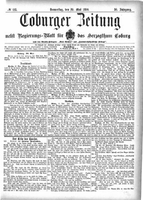 Coburger Zeitung Donnerstag 29. Mai 1890