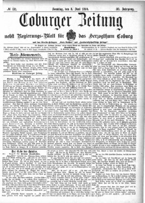 Coburger Zeitung Sonntag 8. Juni 1890