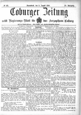 Coburger Zeitung Samstag 9. August 1890