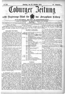 Coburger Zeitung Sonntag 26. Oktober 1890