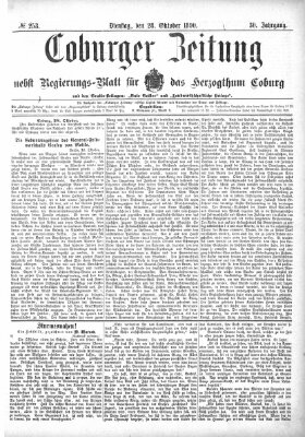 Coburger Zeitung Dienstag 28. Oktober 1890