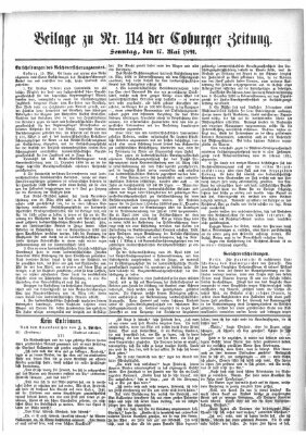 Coburger Zeitung Sonntag 17. Mai 1891