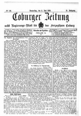 Coburger Zeitung Donnerstag 4. Juni 1891