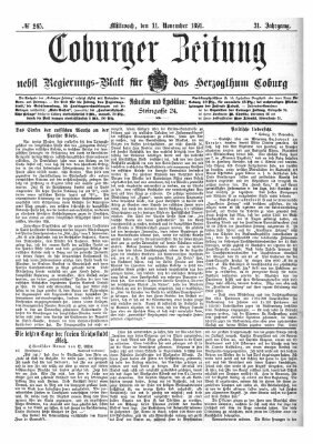 Coburger Zeitung Mittwoch 11. November 1891