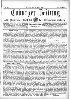Coburger Zeitung Mittwoch 6. April 1892