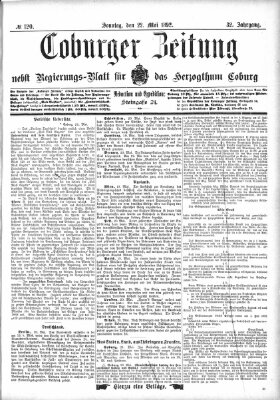 Coburger Zeitung Sonntag 22. Mai 1892