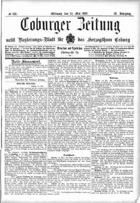 Coburger Zeitung Mittwoch 25. Mai 1892