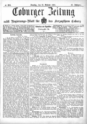 Coburger Zeitung Sonntag 23. Oktober 1892
