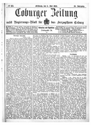 Coburger Zeitung Mittwoch 5. Juli 1893