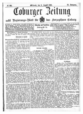 Coburger Zeitung Mittwoch 9. August 1893