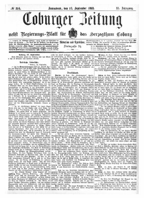 Coburger Zeitung Samstag 23. September 1893