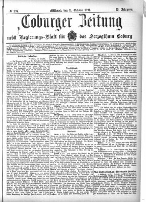 Coburger Zeitung Mittwoch 11. Oktober 1893