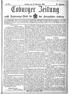 Coburger Zeitung Sonntag 26. November 1893