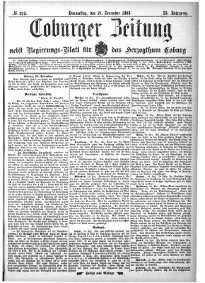 Coburger Zeitung Donnerstag 21. Dezember 1893