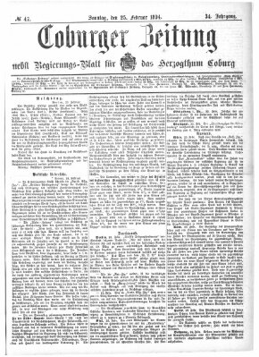 Coburger Zeitung Sonntag 25. Februar 1894