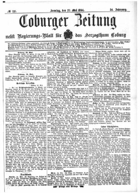 Coburger Zeitung Sonntag 27. Mai 1894