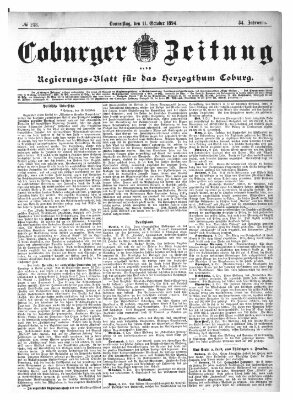 Coburger Zeitung Donnerstag 11. Oktober 1894