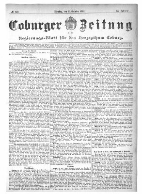 Coburger Zeitung Dienstag 16. Oktober 1894