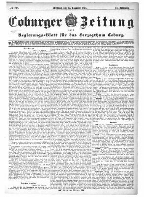 Coburger Zeitung Mittwoch 19. Dezember 1894