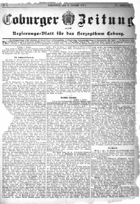 Coburger Zeitung Samstag 5. Januar 1895