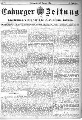 Coburger Zeitung Sonntag 20. Januar 1895