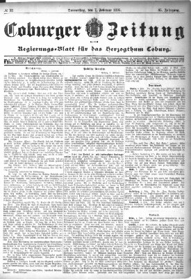 Coburger Zeitung Donnerstag 7. Februar 1895