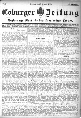 Coburger Zeitung Sonntag 17. Februar 1895