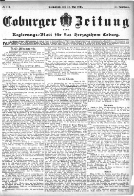 Coburger Zeitung Samstag 18. Mai 1895