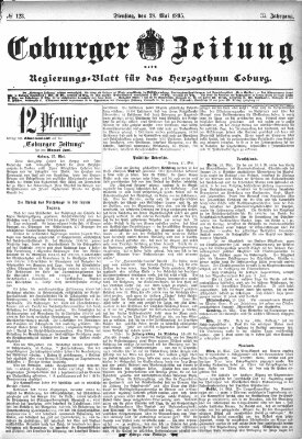 Coburger Zeitung Dienstag 28. Mai 1895