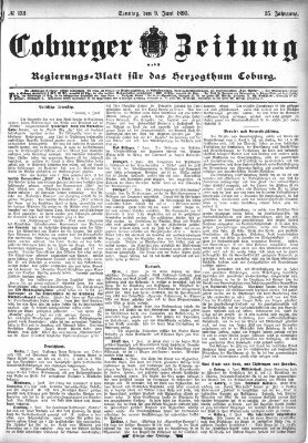 Coburger Zeitung Sonntag 9. Juni 1895