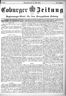 Coburger Zeitung Donnerstag 18. Juli 1895