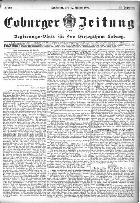 Coburger Zeitung Samstag 17. August 1895