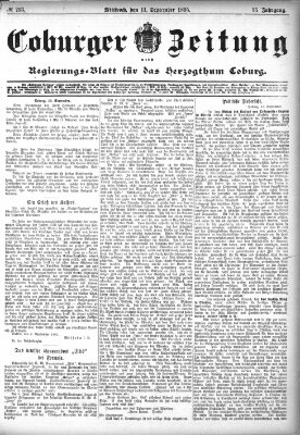 Coburger Zeitung Mittwoch 11. September 1895