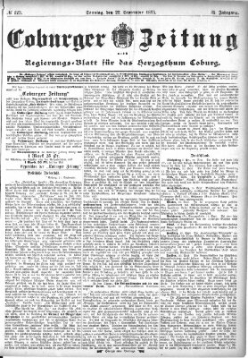 Coburger Zeitung Sonntag 22. September 1895