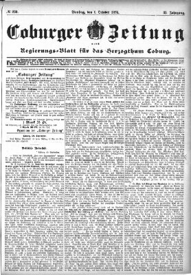 Coburger Zeitung Dienstag 1. Oktober 1895