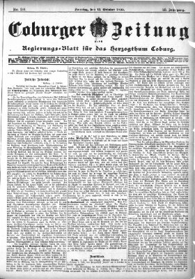 Coburger Zeitung Sonntag 13. Oktober 1895