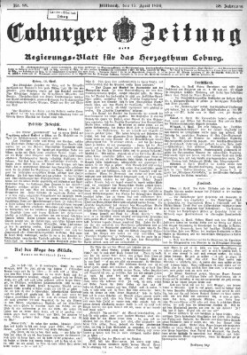 Coburger Zeitung Mittwoch 15. April 1896