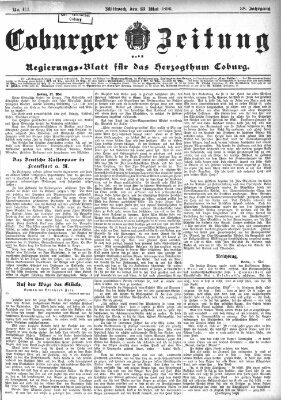 Coburger Zeitung Mittwoch 13. Mai 1896